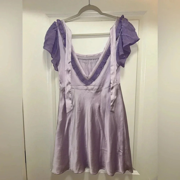 Free People X Revolve NWOT Violet Visions Slip Mini Dress. Size 2 - Picture 7 of 8